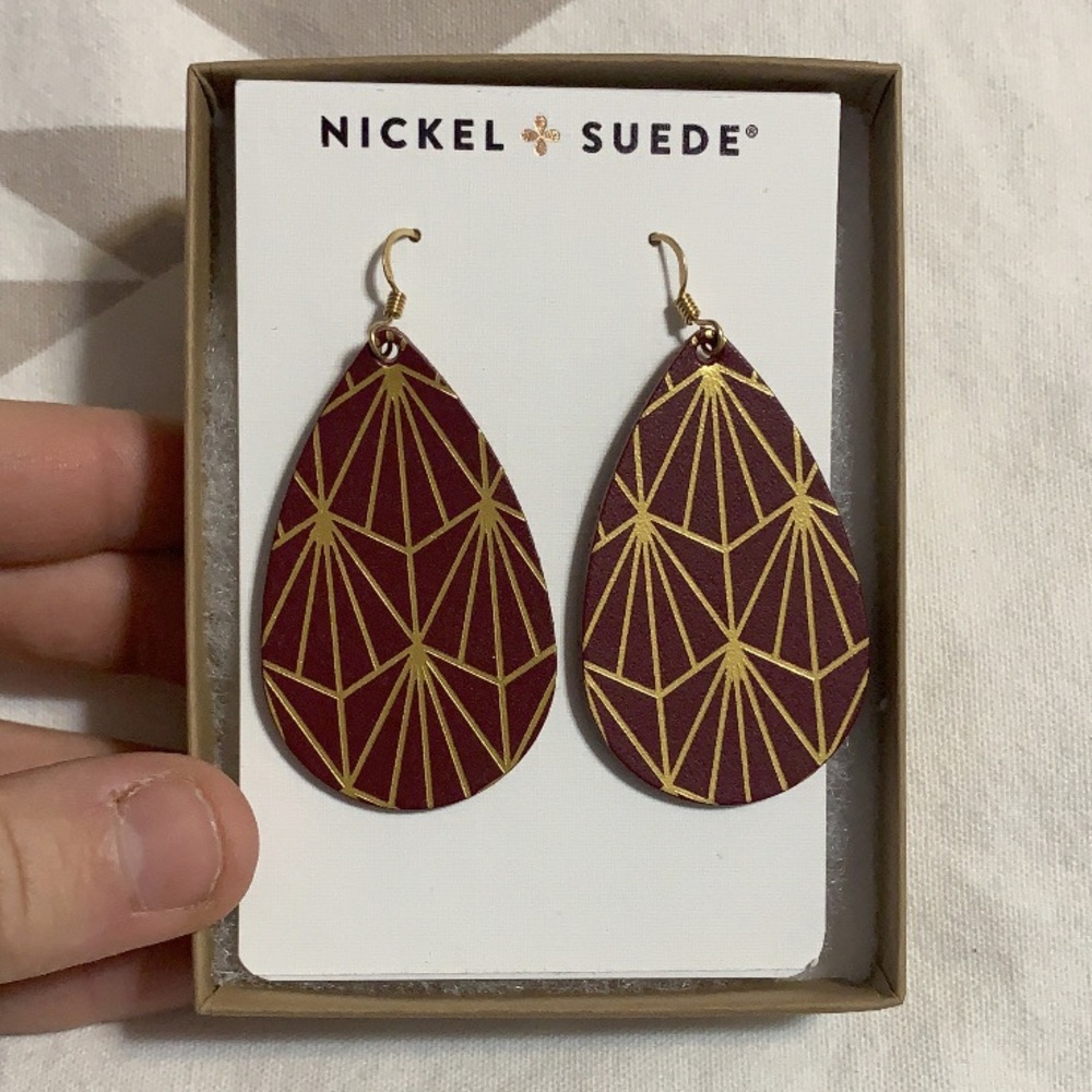 NWT Nickel & Suede Earrings
